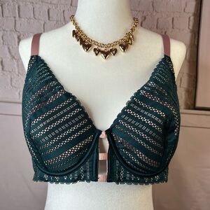 Victoria's Secret Pink and Black Lace Bra 36DD